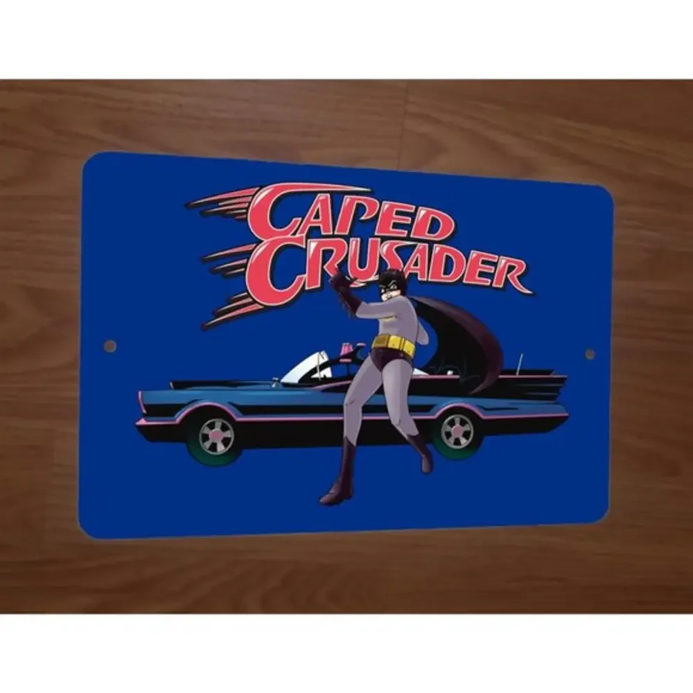 Caped Crusader Batgirl Speed‎ Racer Parody Art 8x12 Metal Wall Sign